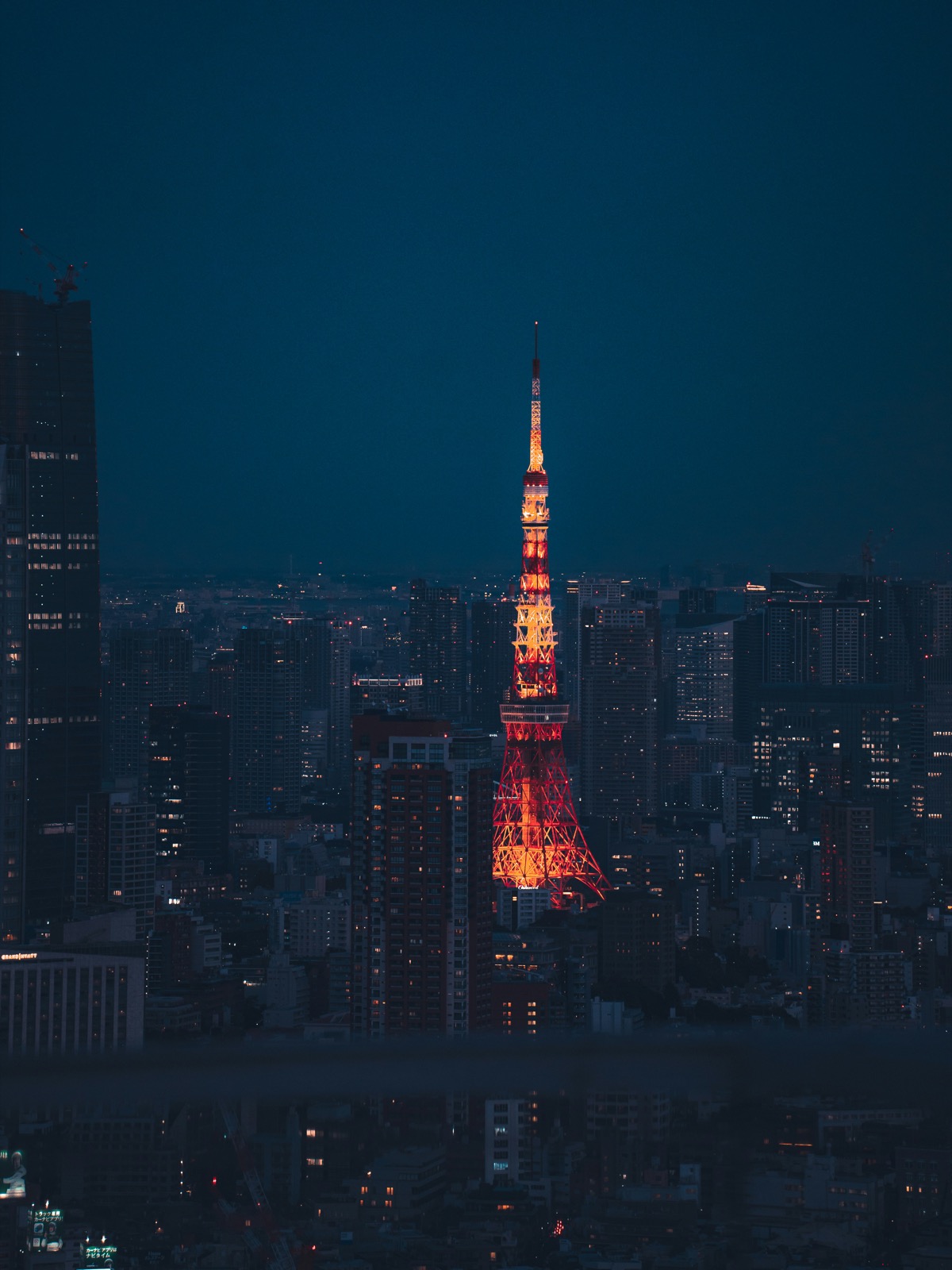 夜の東京タワーと街並み