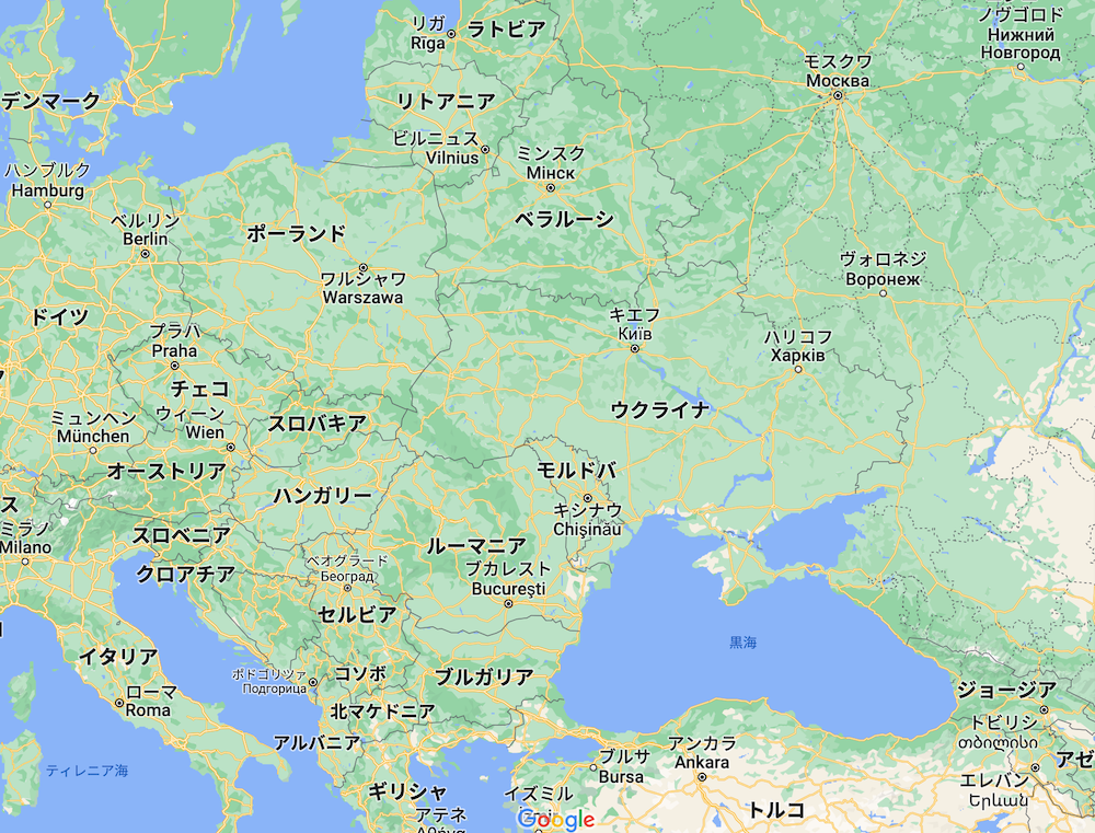 ウクライナ周辺の地図